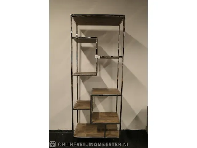 Wandkast met planken richmond interiors, blackbone silver - afbeelding 1 van  10