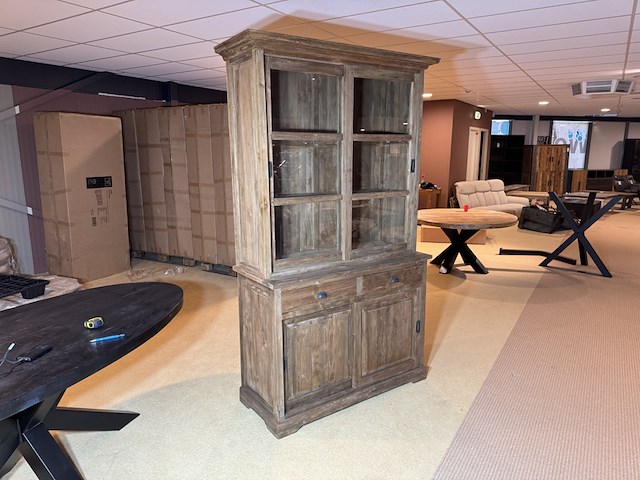 Wandkast, naturel teakhout - afbeelding 1 van  5