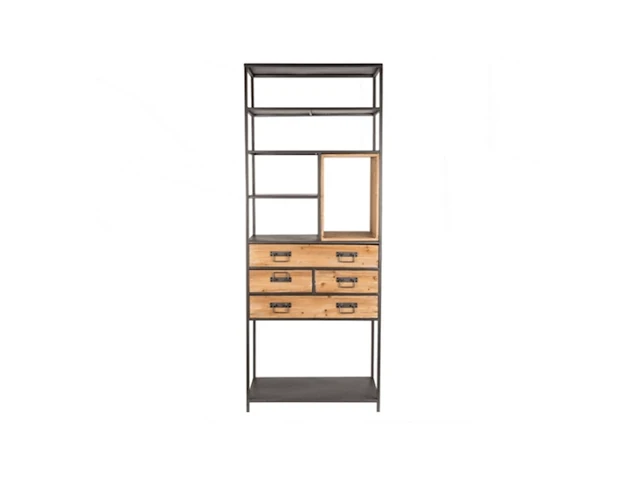 Wandkast van harte, samuel, grijs / chroom - afbeelding 1 van  3