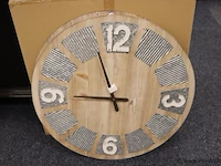 Wandklok, hout - afbeelding 1 van  2