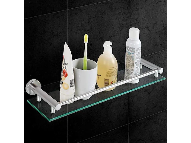 Wandplank - badkamer leg plank - glasplank - 48 x 14 x 6 cm - afbeelding 4 van  7