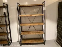 Wandrek mango hout met staal milan 120 cm, bruin/zwart