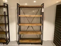 Wandrek mango hout met staal milan 120 cm, bruin/zwart