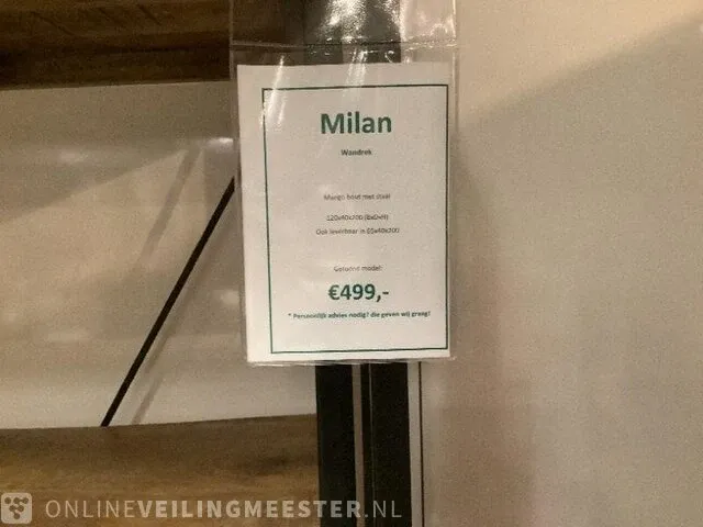 Wandrek mango hout met staal milan 120 cm, bruin/zwart - afbeelding 3 van  5