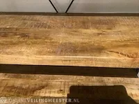 Wandrek mango hout met staal milan 120 cm, bruin/zwart - afbeelding 4 van  5