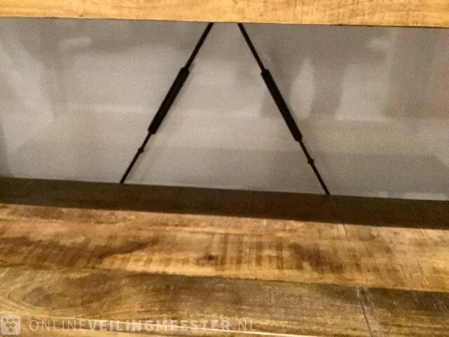 Wandrek mango hout met staal milan 120 cm, bruin/zwart - afbeelding 5 van  5