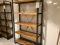 Wandrek mango hout met staal milan 120 cm, bruin/zwart - afbeelding 2 van  4