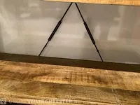 Wandrek mango hout met staal milan 120 cm, bruin/zwart - afbeelding 4 van  4