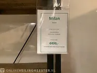 Wandrek mango hout met staal milan 120 cm, bruin/zwart - afbeelding 4 van  6