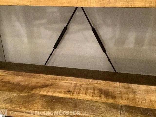 Wandrek mango hout met staal milan 120 cm, bruin/zwart - afbeelding 6 van  6