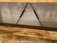 Wandrek mango hout met staal milan 120 cm, bruin/zwart - afbeelding 6 van  6