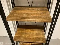 Wandrek mango hout met staal milan 65 cm, bruin/zwart - afbeelding 2 van  4