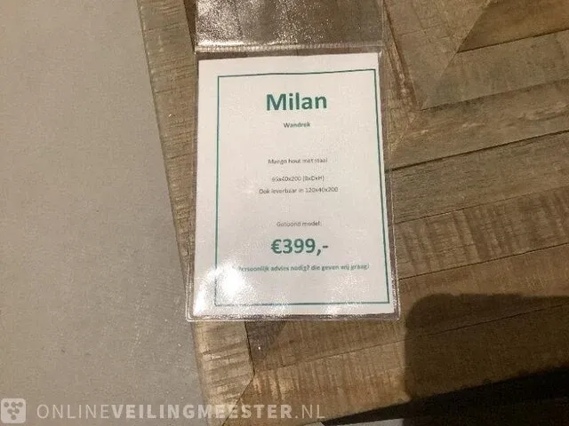 Wandrek mango hout met staal milan 65 cm, bruin/zwart - afbeelding 4 van  4