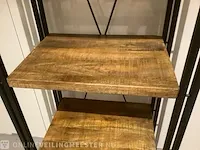 Wandrek mango hout met staal milan 65 cm, bruin/zwart - afbeelding 2 van  4