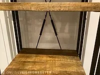Wandrek mango hout met staal milan 65 cm, bruin/zwart - afbeelding 3 van  4