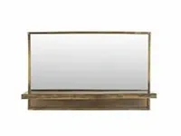 Wandspiegel met plank lef collections, alex, brass - afbeelding 1 van  3
