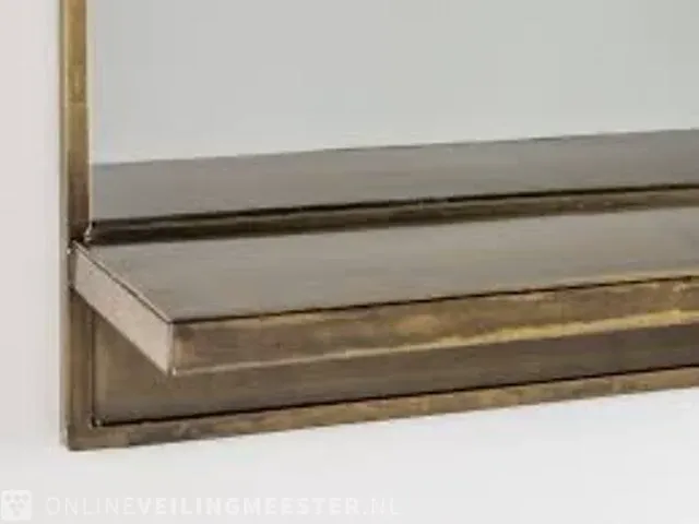 Wandspiegel met plank lef collections, alex, brass - afbeelding 3 van  3