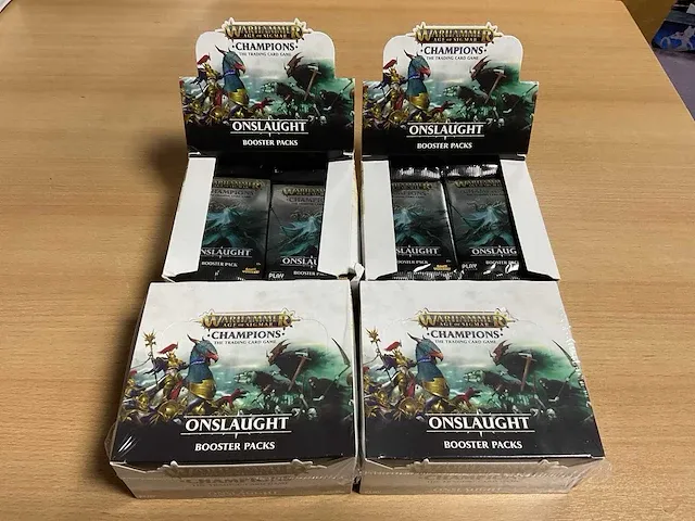 Warhammer age of sigmar champions onslaught booster box ruilkaartspel (4x) - afbeelding 1 van  1