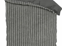 Warm wollig teddy dekbedovertrek 140x220cm grijs - afbeelding 1 van  8