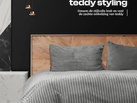 Warm wollig teddy dekbedovertrek 140x220cm grijs - afbeelding 7 van  8