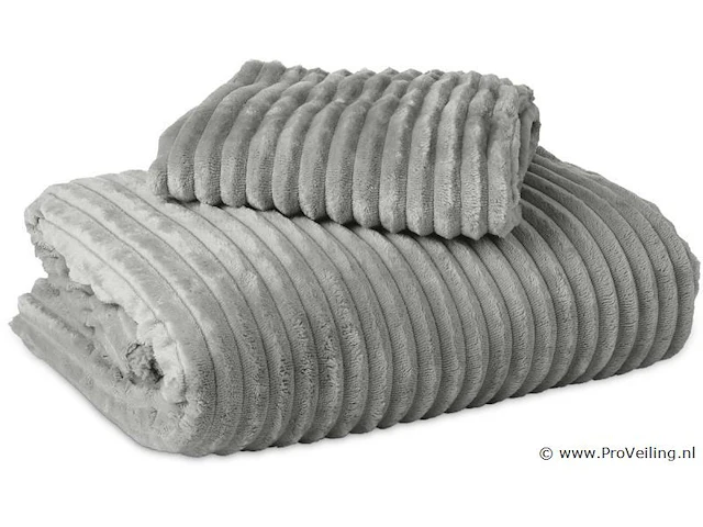 Warm wollig teddy dekbedovertrek 140x220cm grijs - afbeelding 8 van  8