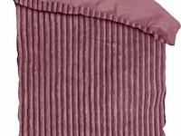 Warm wollig teddy dekbedovertrek 140x220cm oud roze - afbeelding 1 van  8