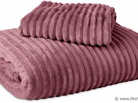Warm wollig teddy dekbedovertrek 140x220cm oud roze - afbeelding 8 van  8