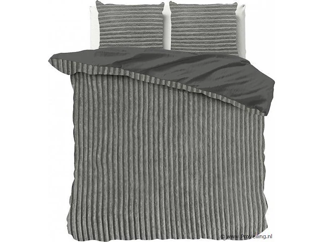 Warm wollig teddy dekbedovertrek 200x220cm grijs - afbeelding 1 van  7