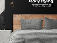 Warm wollig teddy dekbedovertrek 200x220cm grijs - afbeelding 2 van  7