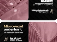 Warm wollig teddy dekbedovertrek 200x220cm oud roze - afbeelding 6 van  8