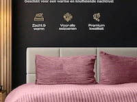 Warm wollig teddy dekbedovertrek 240x220cm oud roze - afbeelding 4 van  8