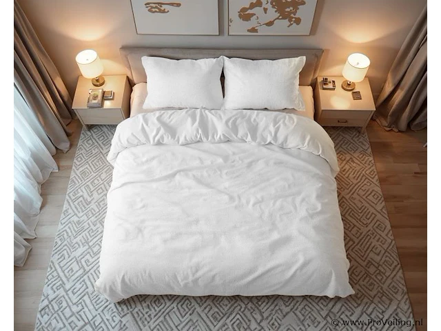 Warm wollig teddy dekbedovertrek 240x220cm oud roze - afbeelding 3 van  6