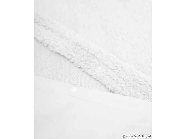 Warm wollig teddy dekbedovertrek 240x220cm oud roze - afbeelding 5 van  6