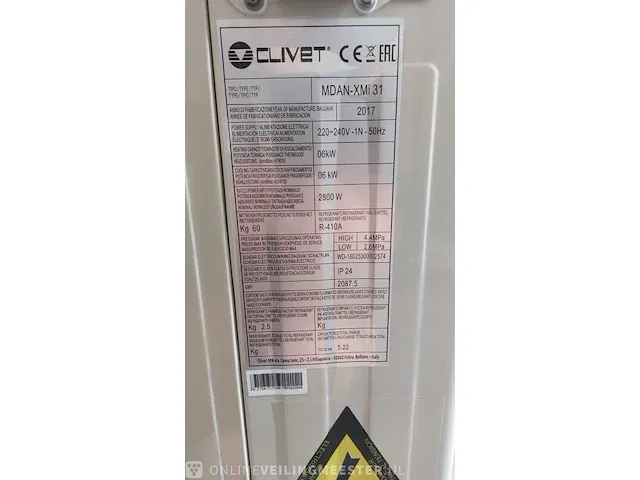 Warmtepomp clivet, mdan-xmi 31, bouwjaar 2017 - afbeelding 6 van  6
