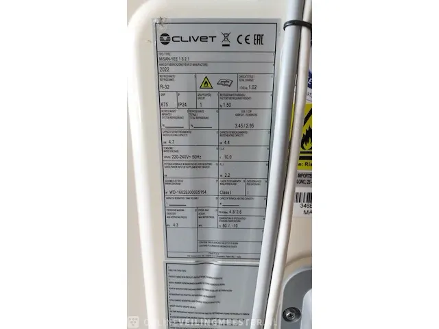 Warmtepomp clivet, misan-yee 1 s 2.1, bouwjaar 2022 - afbeelding 5 van  6