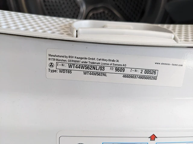 Warmtepomp droger 9.0 kg siemens iq700, wt44b562nl, wit - afbeelding 8 van  9