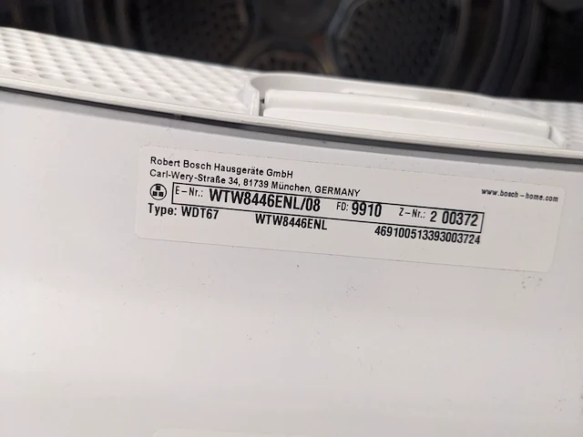 Warmtepomp droger a+++, bosch, wtw8446enl - afbeelding 9 van  9