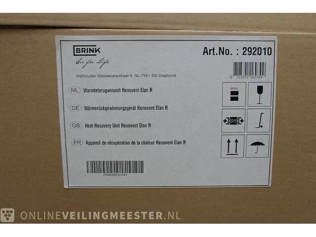 Warmteterugwinunit brink, renovent elan r, bouwjaar 2018 - afbeelding 8 van  8