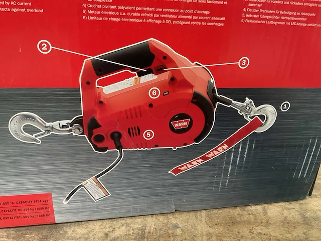 Warn pullzall elektrische hijslier 450kg / 230v / 4,6 mtr lierkabel - afbeelding 3 van  11