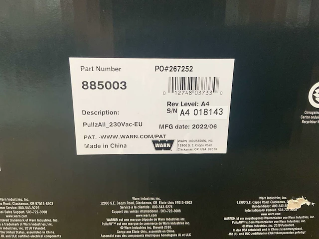 Warn pullzall elektrische hijslier 450kg / 230v / 4,6 mtr lierkabel - afbeelding 6 van  11