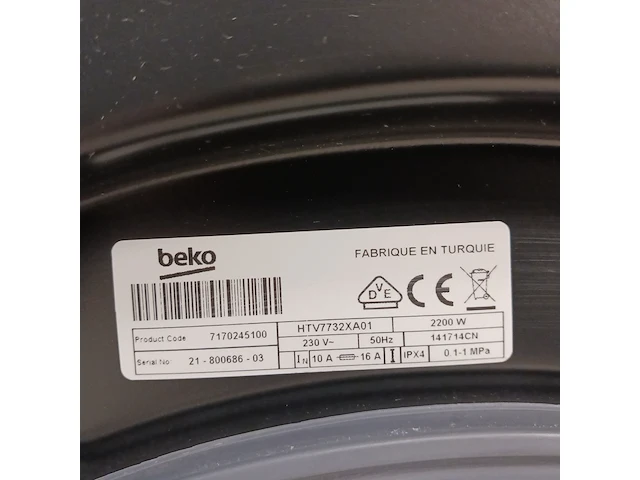 Was droog machine, beko, htv7732xa01, donkergrijs / antraciet, 2022 - afbeelding 2 van  10