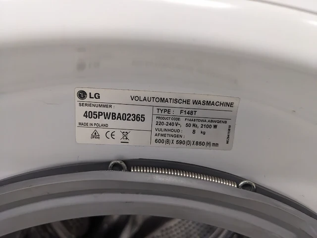 Wasautomaat 8.0 kg, lg, f148t - afbeelding 8 van  9