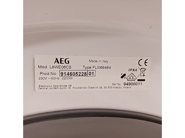 Was/droog machine 10.0 kg/6.0 kg, aeg 8000 serie, l8we06cs - afbeelding 8 van  8