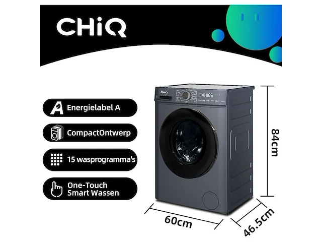 Wasmachine 7kg, 1200 rpm, a chiq, cw07123863ax - afbeelding 2 van  5