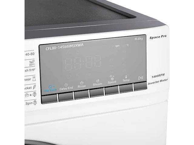 Wasmachine 8 kg 16 programma's space pro chiq, cfl80-14586im3xwa - afbeelding 2 van  3