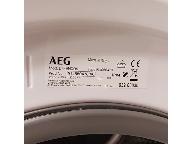 Wasmachine 9.0 kg, aeg 7000 serie, l7fenq96 - afbeelding 9 van  9