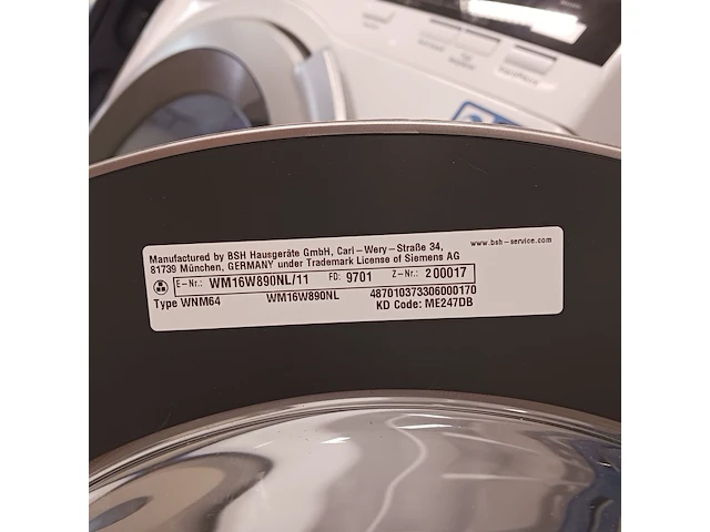 Wasmachine 9.0 kg siemens iq700, wm16w89wnl - afbeelding 9 van  9