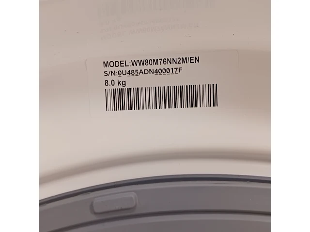 Wasmachine eco bubble, samsung, ww80m76nn2m a++ - afbeelding 10 van  10