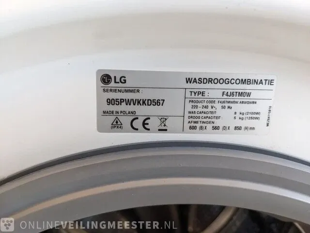 Wasmachine en droger in 1 lg, f4j6mow - afbeelding 2 van  11