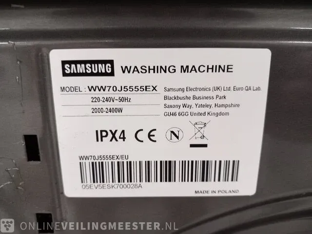 Wasmachine samsung, ww70j555ex grey - afbeelding 4 van  12